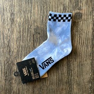 Vans blue tie dye sock w/black checkered trim & Vans logo Women’s 6.5-10. NWT